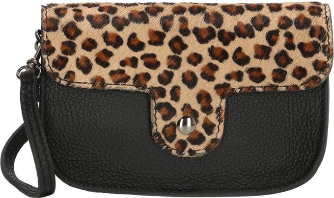 Charm London Elisa Schoudertas - 100% Leer - Leren Tas - Luipaard