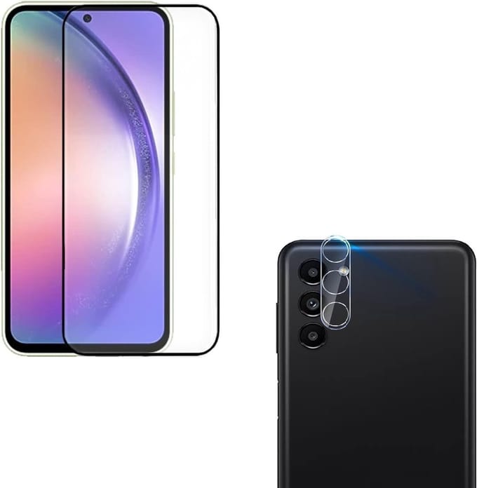 Volledige Screenprotector 2x en Camera lens protector 2x - Glasplaatje - Tempered glass Screen protector Geschikt voor: Samsung Galaxy A54 - Beschermglas