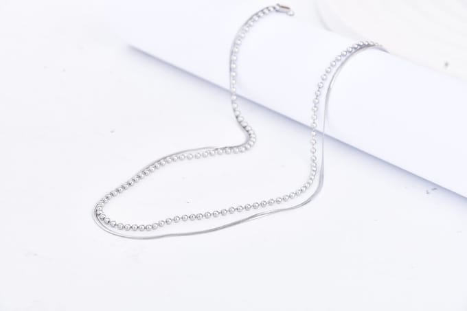 ABkettinkjes - Ketting - Dubbel - Laagjes - Staal - RVS
