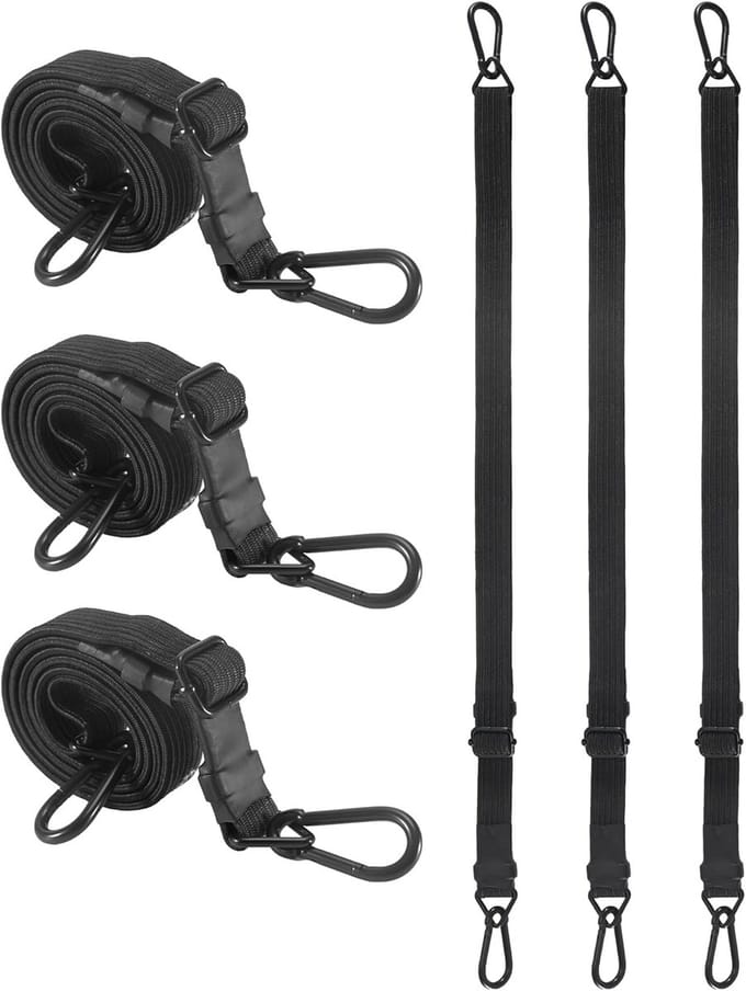 Verstelbare Platte Bungeekoorden met Karabijnhaak - Heavy Duty Elastische Spanband 48 Inch