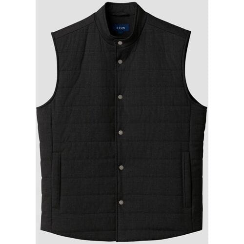 Eton Body-Warmer Padded Uni Color Button Collar Donker Grijs / male