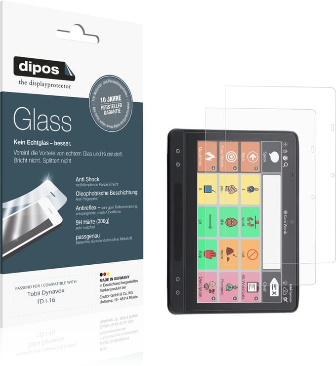 dipos – 2x Matte Pantserfolie geschikt voor Tobii Dynavox TD I-16 | 9H Screenprotector