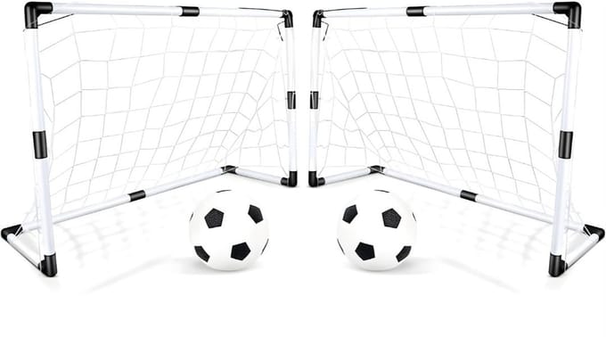 DnA® Voetbaldoeltjes Set Van 2 - Voetbal - Voetbaldoelen - Wit - ‎48cm x 92cm x 61cm