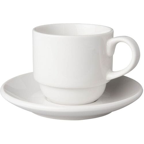 GGM Gastro (24 Stück) BUDGETLINE - Kaffeetassen + Untertassen Mammoet - 200ml - Weiß Wit
