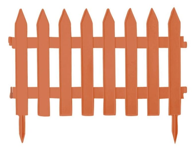 Prosperplast Tuinhekjes - 7x stuks - kunststof - 320 cm - terra - borderrand - tuinafscheiding