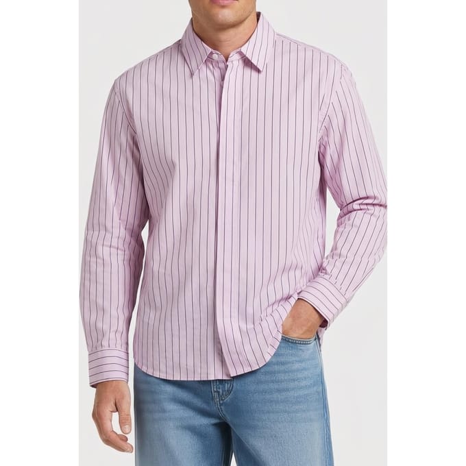 Calvin Klein Ls Multi Stripe Shirt Spring Lilac Taglia: S | Camicie Business Outlet | Uomo | Viola