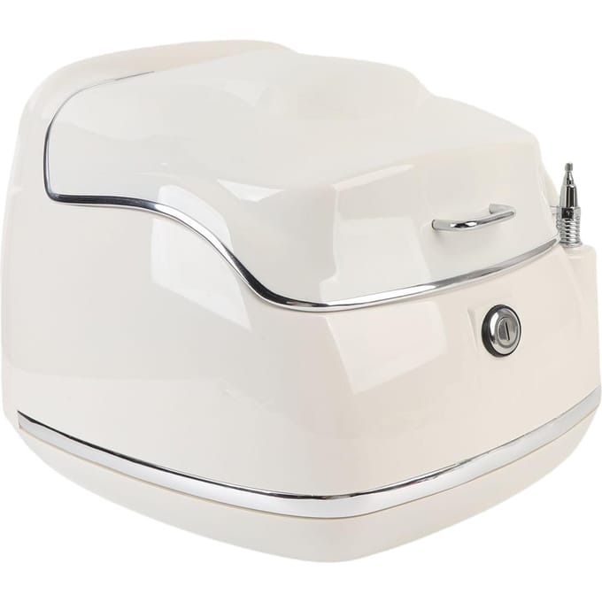 38L Motor Topkoffer Waterdicht Universele Pasvorm met Sleutelslot Basisplaat Motorbagagekoffer Achteropslag wit