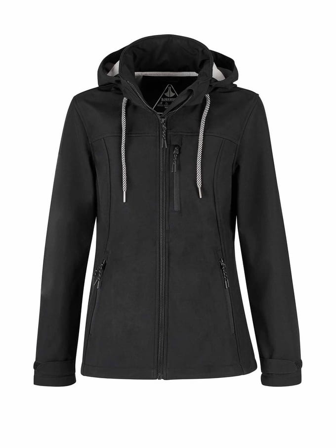 BJØRNSON Kaisa Softshell Tussenjas Dames - Winddicht - Fleece - Maat 48 - Zwart