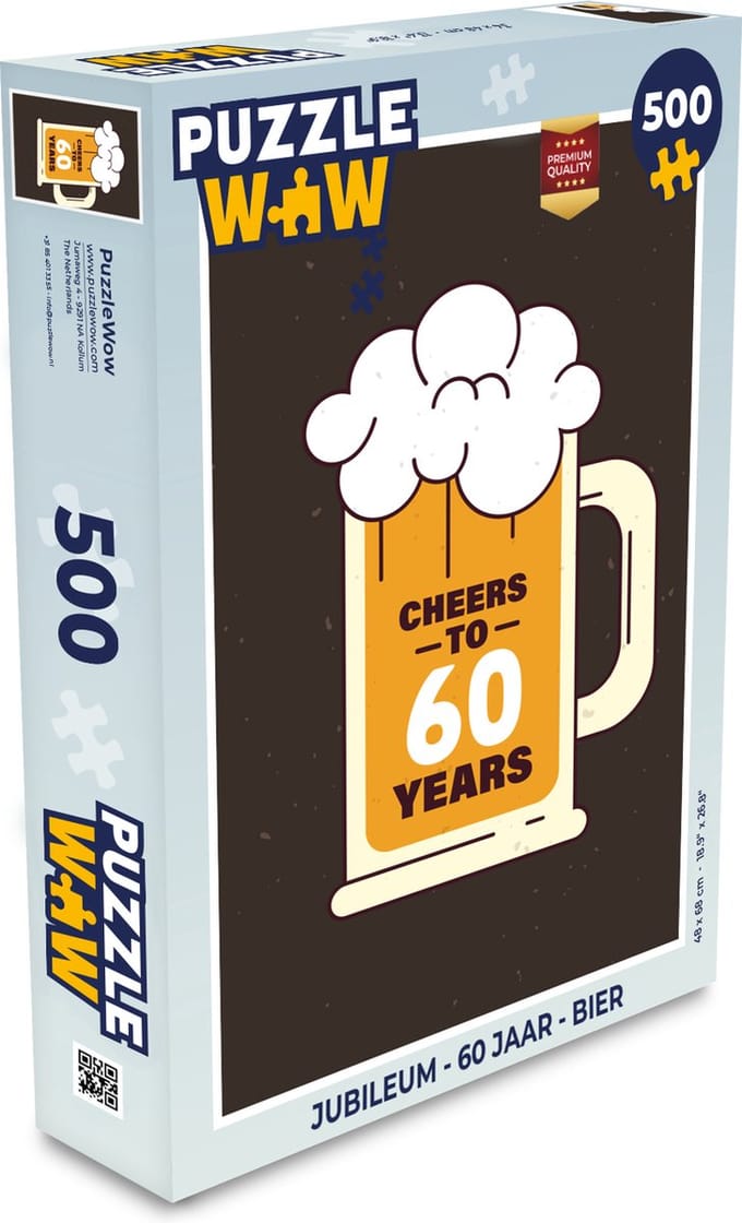 Puzzel Jubileum - 60 Jaar - Bier - Legpuzzel - Puzzel 500 stukjes