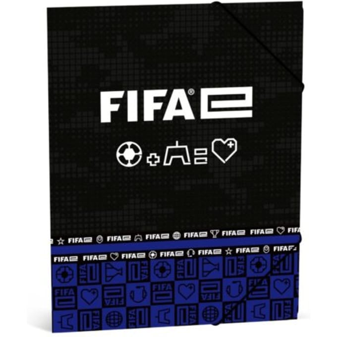 Fifa e elastomap, formaat a4, kleur blauw met zwart