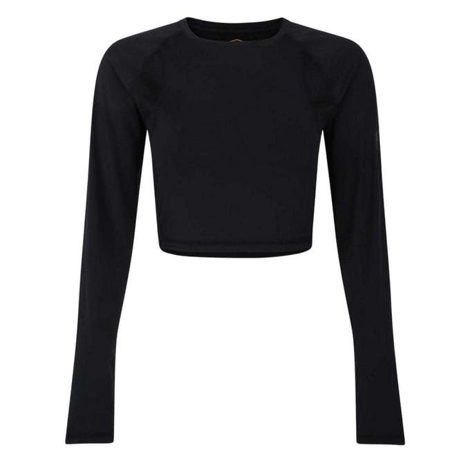 Umbro Dames/Dames Bodycon Raglan Training Crop Top met lange mouwen (Zwart)