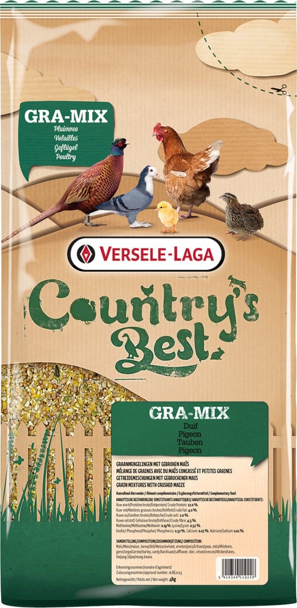 Versele-Laga Country`s Best Gra-Mix Sierduiven Gebroken Mais - Pluimveevoer - 4 kg