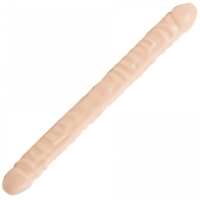 Dubbele Dildo 45 cm recht - Huidskleur