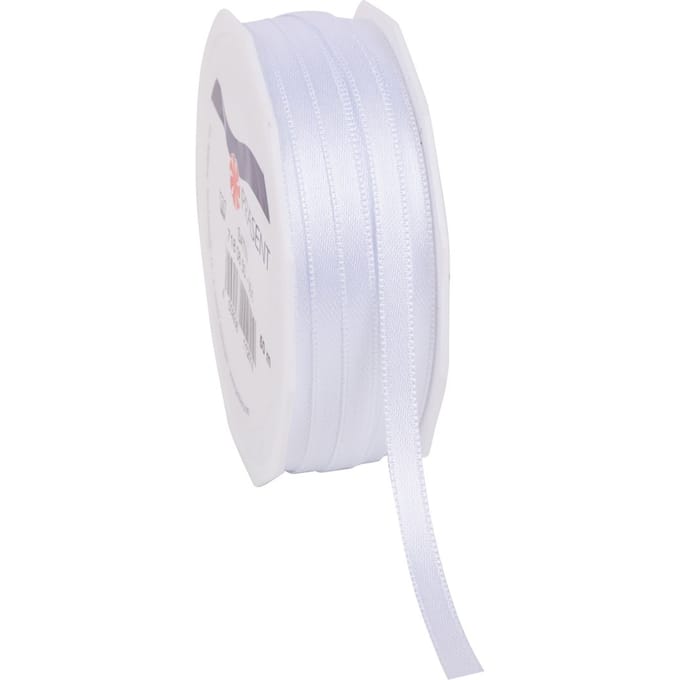 Satijnen lint "Uni", 6 mm - Wit
