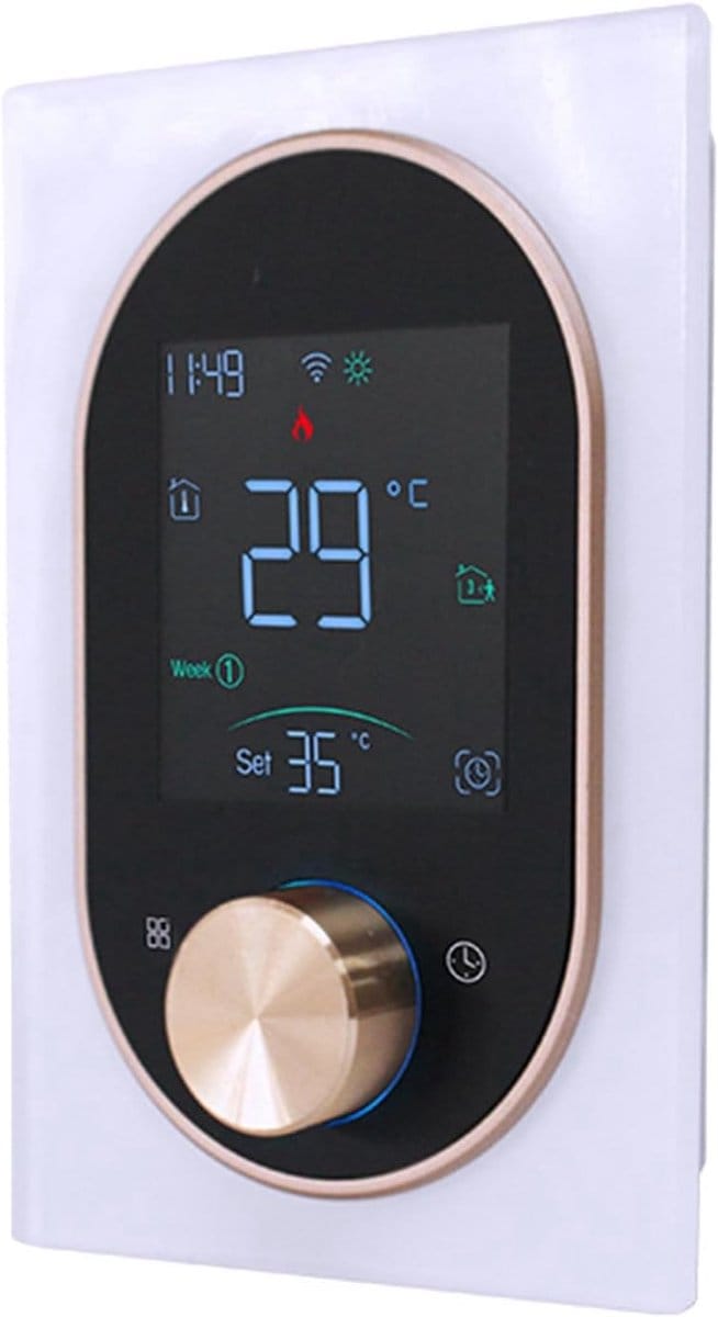 Intelligente thermostaat - Verwarmingsregeling WiFi - Energie besparen - Weekprogrammering - 5-35 graden - Wit