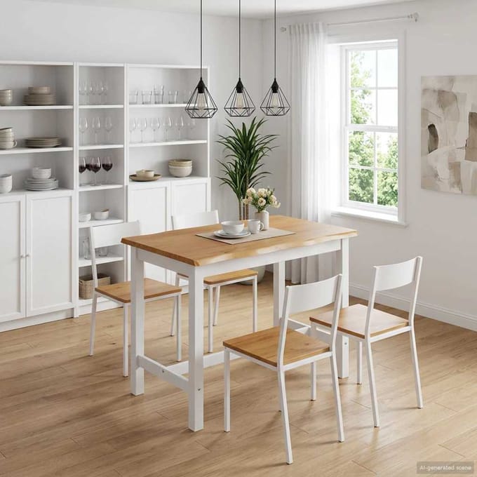 vidaXL - Hoge - Bartafel - EKAI - Wit - 112 - x - 70 - x - 91 - cm - Massief - grenenhout