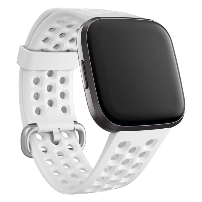 Sport siliconen band Fitbit Versa / Versa 2 / Versa Lite - Maat L - Wit bandje - Geschikt voor Fitbit Versa/ Versa 2/ Versa Lite - Wit