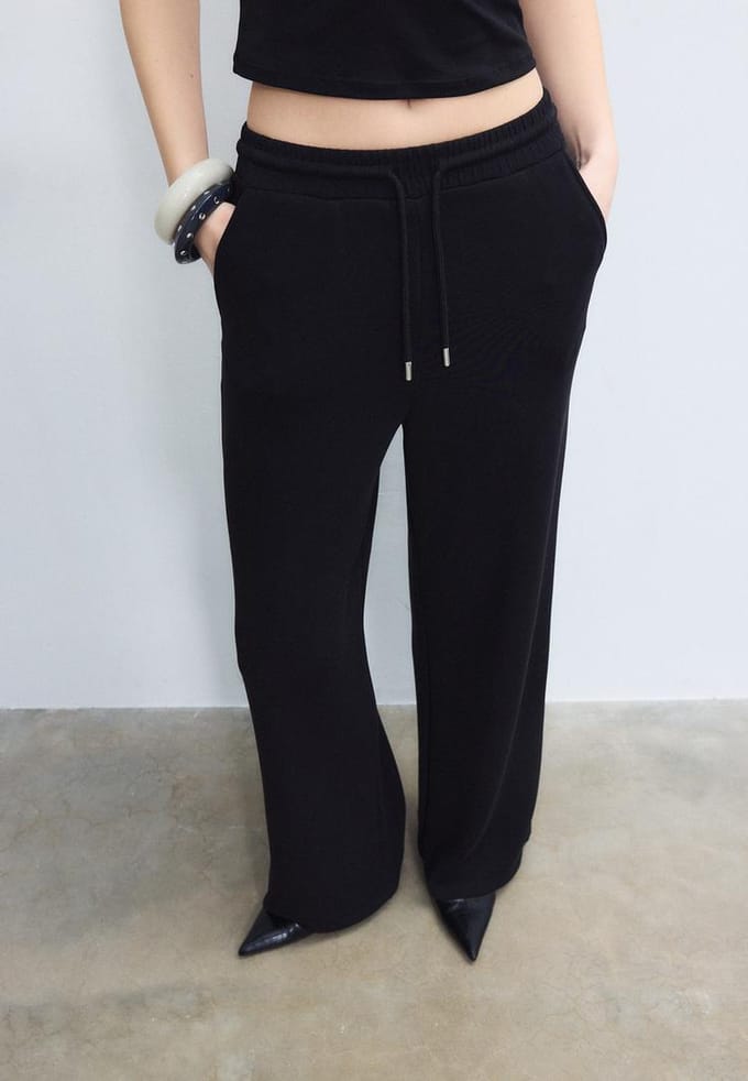 Stradivarius Zachte palazzo joggingbroek  Zwart S
