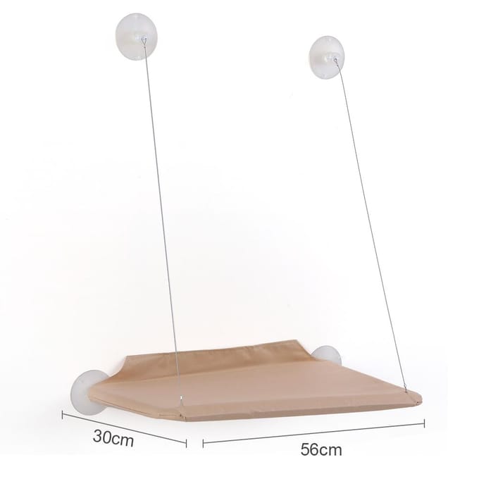 Kattenraam Hangmat Op het raam gemonteerd Kattenbed Koeling Ademend canvas kaki