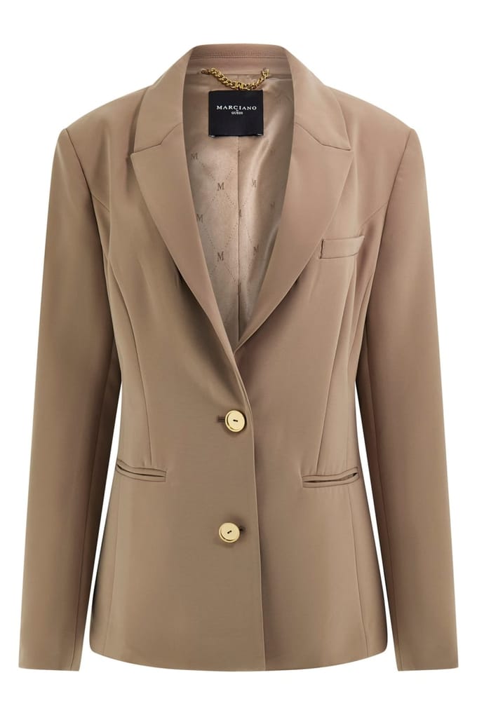 GUESS Ella Fitted Blazer Buff Taupe Größe: 46 | Blazer Outlet | Damen | Schwarz