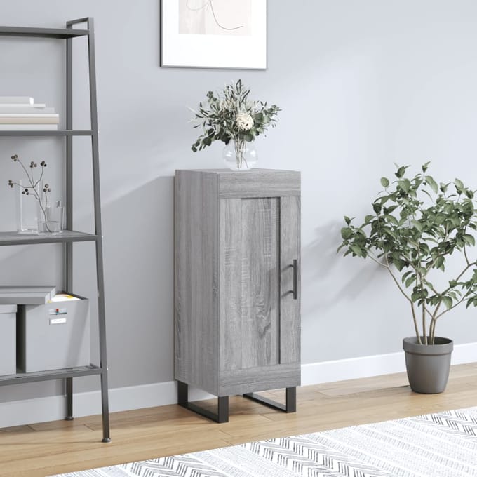 vidaXL - Dressoir - 34,5x34x90 - cm - bewerkt - hout - grijs - sonoma - eikenkleurig