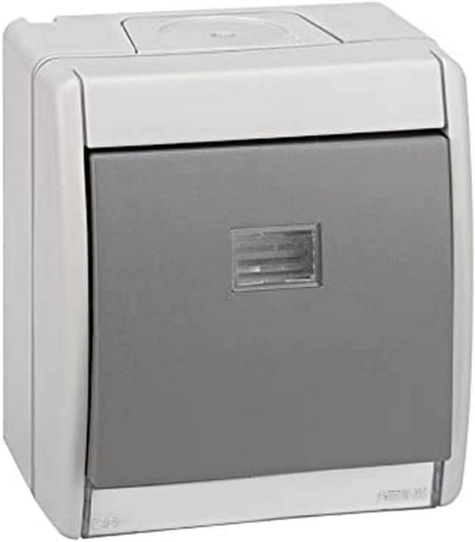 Drukknop Grijs IP55 10A 250V – Waterdichte Elektra Component