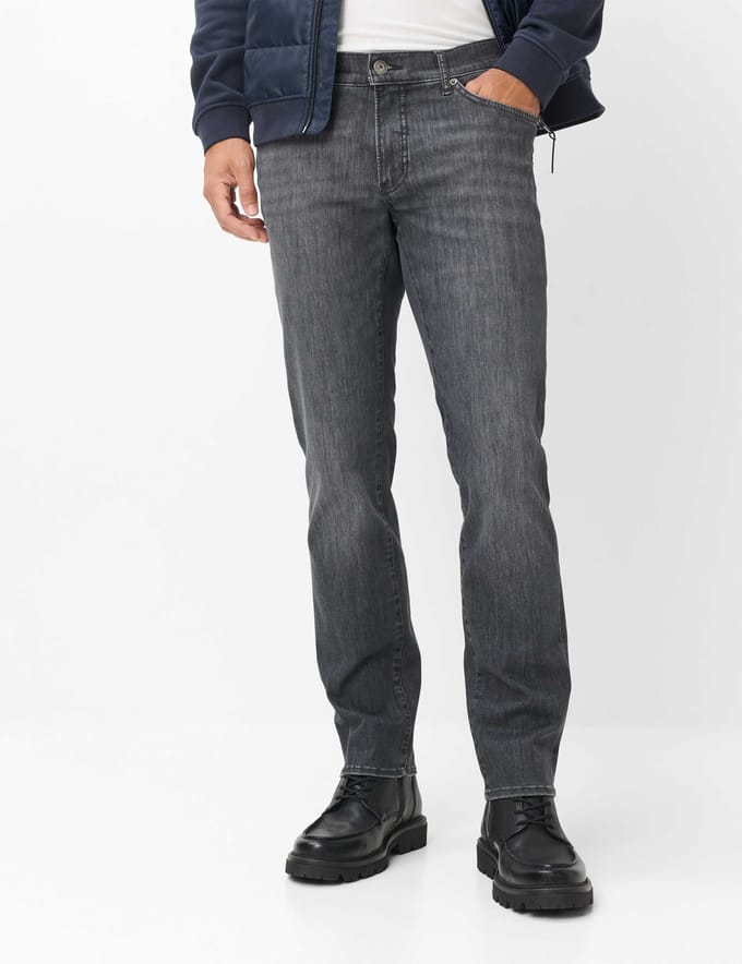 Brax Heren Jeans  Style CHUCK STONE GREY USED, denim mediumgrijs, maat 34/32