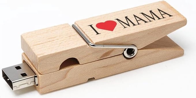 128GB 3.0 Wasknijper usb stick bedrukken met naam, tekst of logo