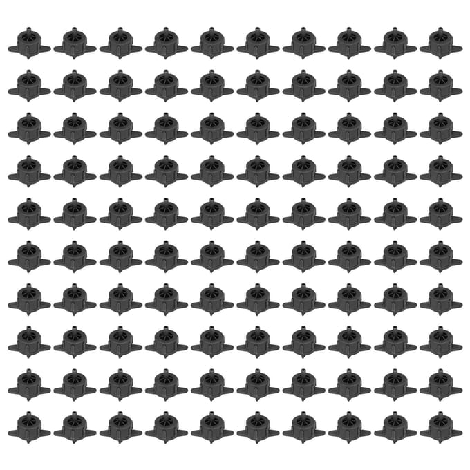 100 stuks Druppelaar 4mm Drukcompensatie Uniforme Doorstroming PP Irrigatie Bewatering Druppelaar black