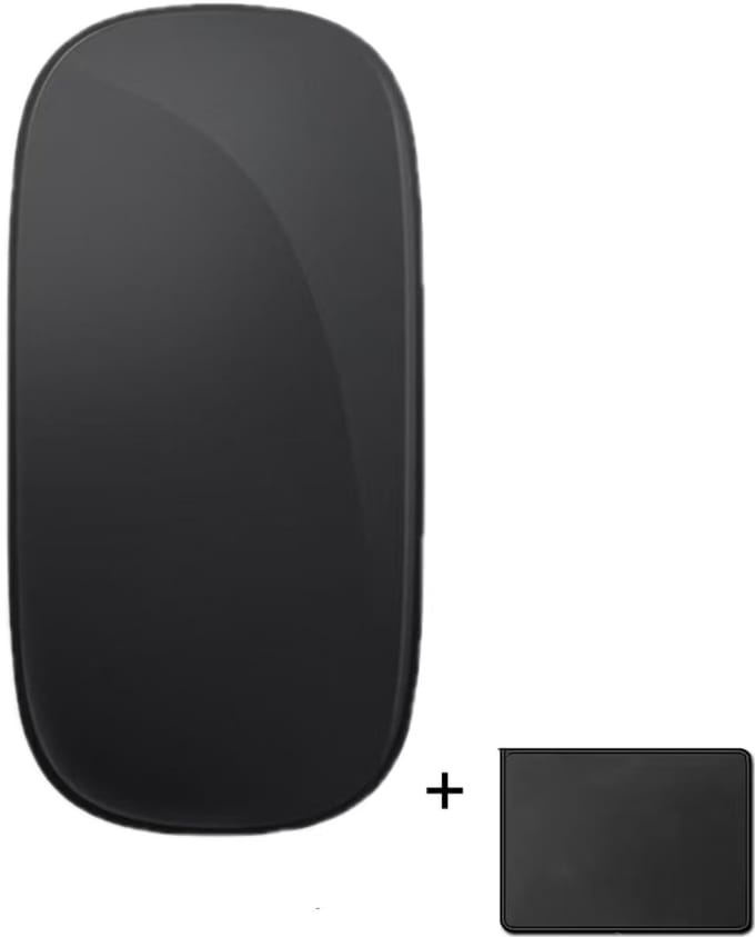 Draadloze muis - Bluetooth touch muis - zwart - ergonomie - oplaadbare-Met muispad