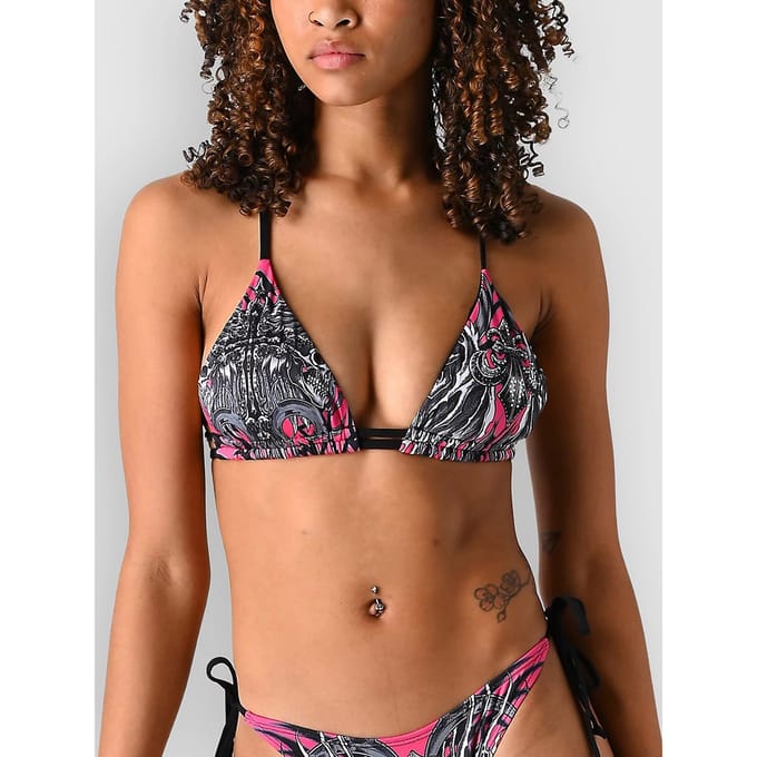 Affliction Desperate Saint Bikini Top roze