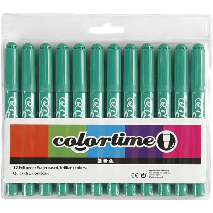 Colortime stift, 5 mm lijn, helder blauw, 12 stuks