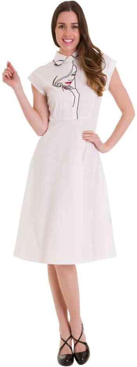 Dancing Days - MODEL FACE Lange jurk - 4XL - Wit