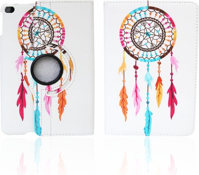 De 360° Draaibare Bookcase Geschikt voor Apple iPad 3/4 Flip Stand print (1) Tablethoes
