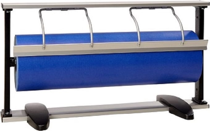 Papier afroller aluminium 30cm met 2 voeten - uitvoering met glad mes