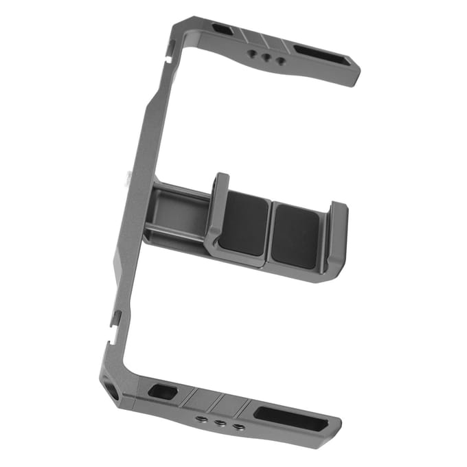 Aluminium Legering Telefoon Video Kooi met Dubbele Handgrepen Draagbaar Telefoon Rig voor Videomaker Film Maker gray