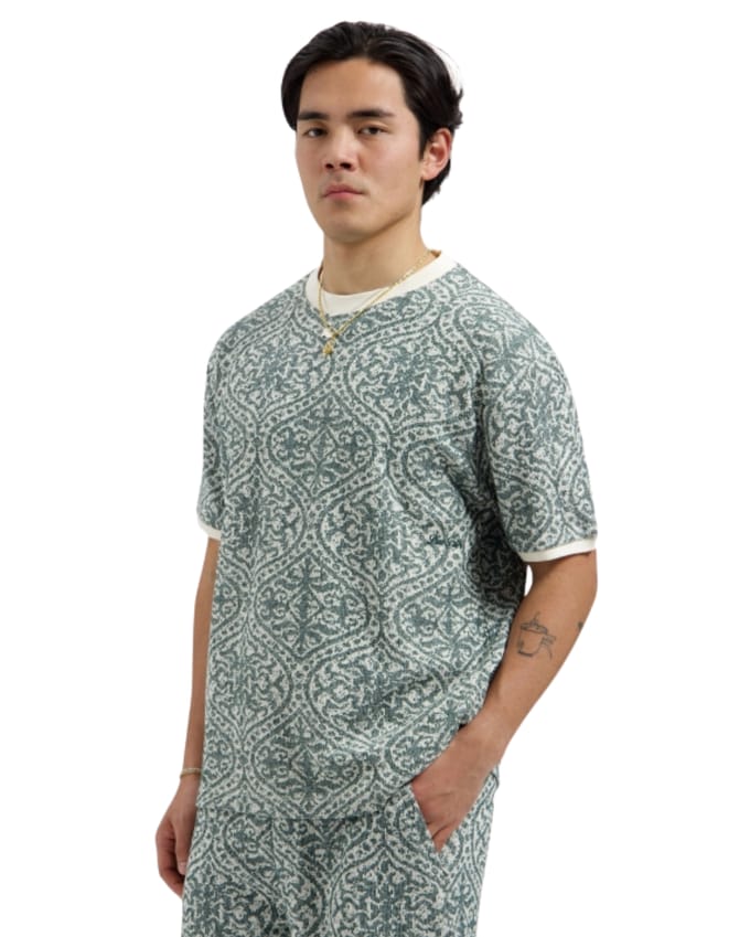 Pure Path Jacquard Pattern T-Shirt