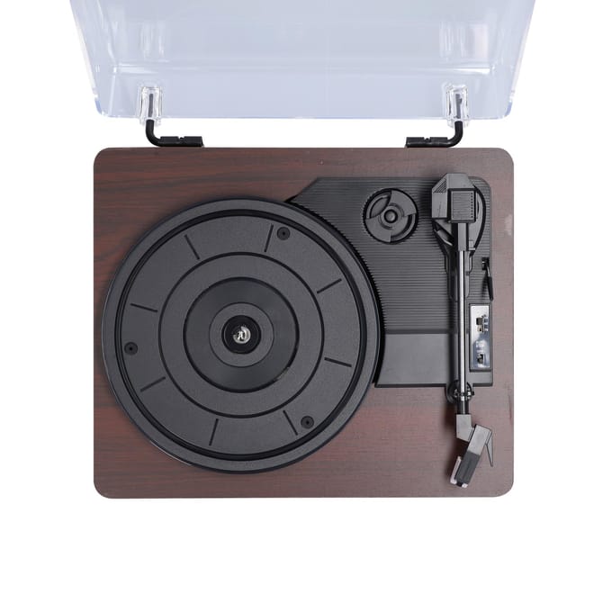 Retro Vinyl Platenspeler Platenspeler met Stofkap Klassieke Nostalgische Stijl Platenspeler UK Plug veelkleurig