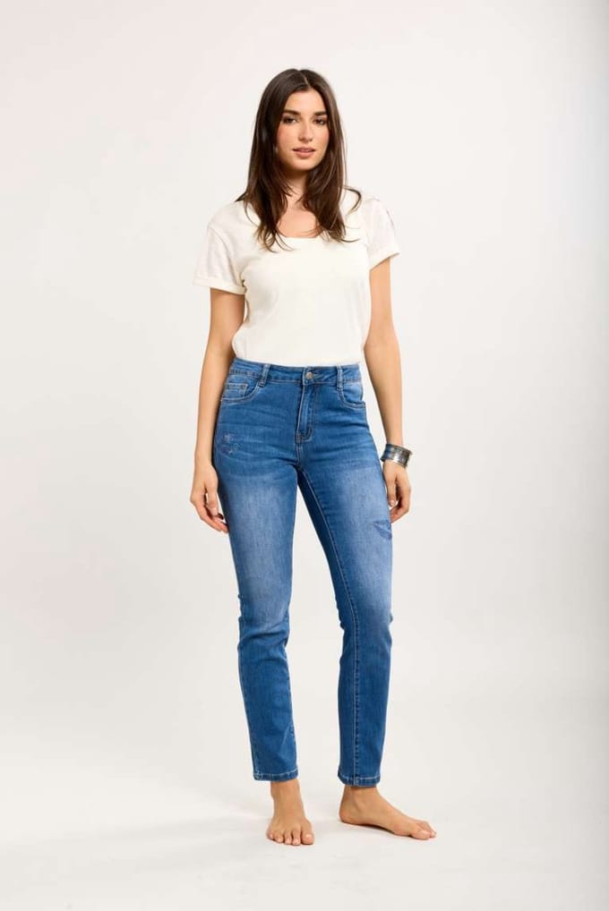 Toxik3 - slim fit jeans strass lippen
