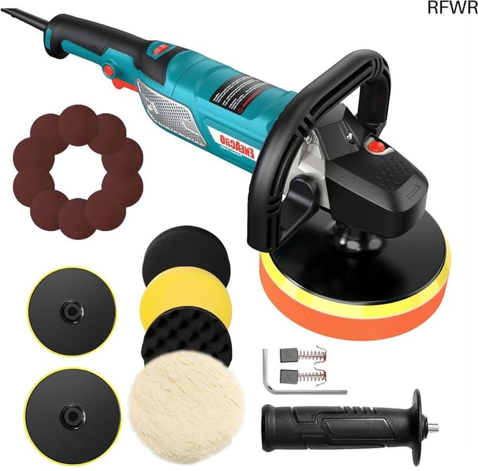 Polijstmachine - Schuurmachine - Auto Glans Herstellen - 6 Snelheden Variabel - 150 mm - Blauw