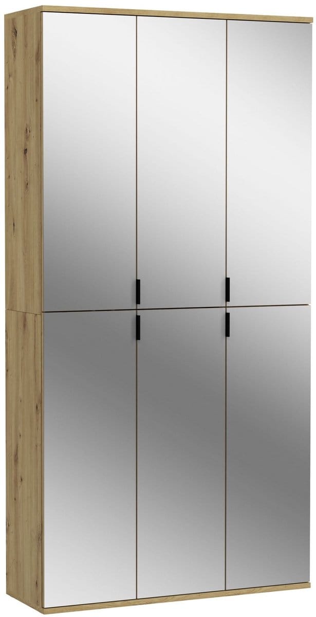 Kledingkast Projekt X Emob - Artisan Oak - 91x193x34 Cm - Spiegeldeuren