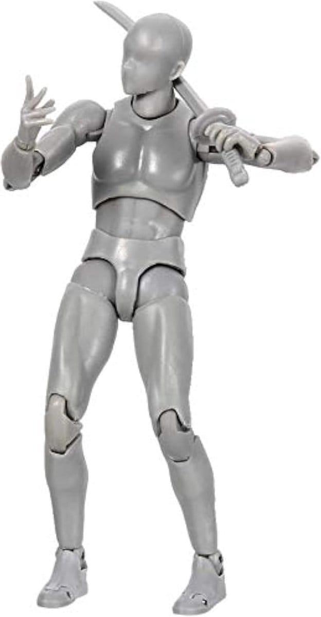 Actiefiguren Model - Tekenen Referentie - Kunst Schetsen - Verstelbare Gewrichten - 15 cm Hoog - Grijs