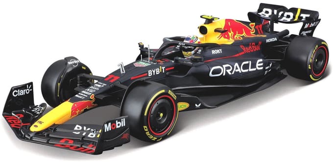 Bburago Red Bull Rb19 - Modelauto - Schaal 1:18 - Donker Blauw/Rood/Geel