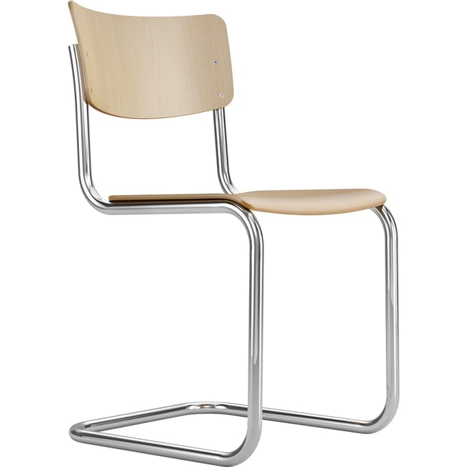 Thonet S 43 Stoel - Blank gelakt beukenhout