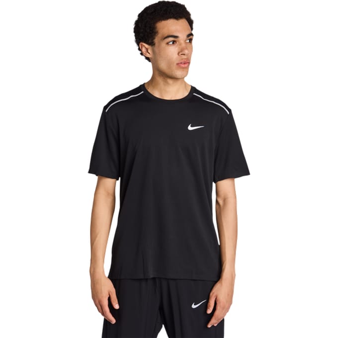 Nike Miler T-shirts Heren - Zwart - Maat M - Poly Jersey