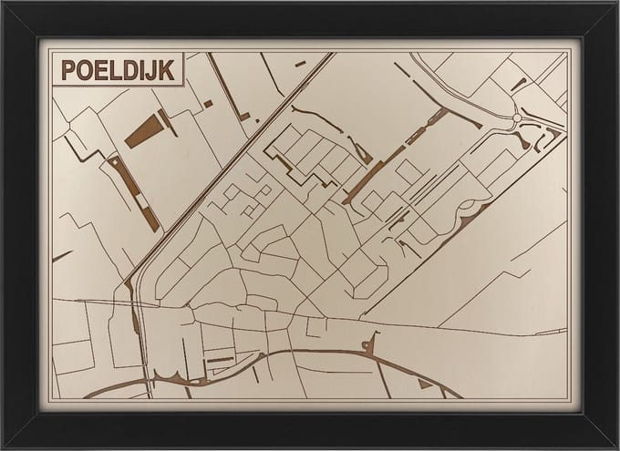 Houten stadskaart van Poeldijk