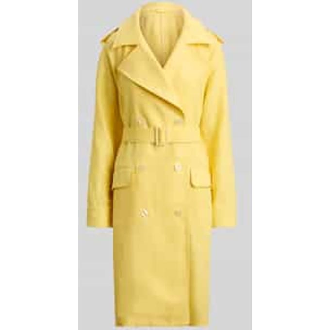regular fit trenchcoat van puur linnen