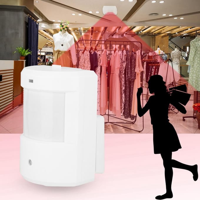 Welkom Deurbel Alarm IR Infrarood Sensor Detector Deurbel Ingangsbeveiliging white