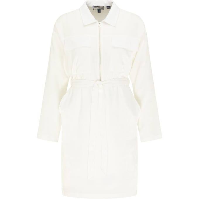 Dreimaster Overhemd blouse jurk Dames wit