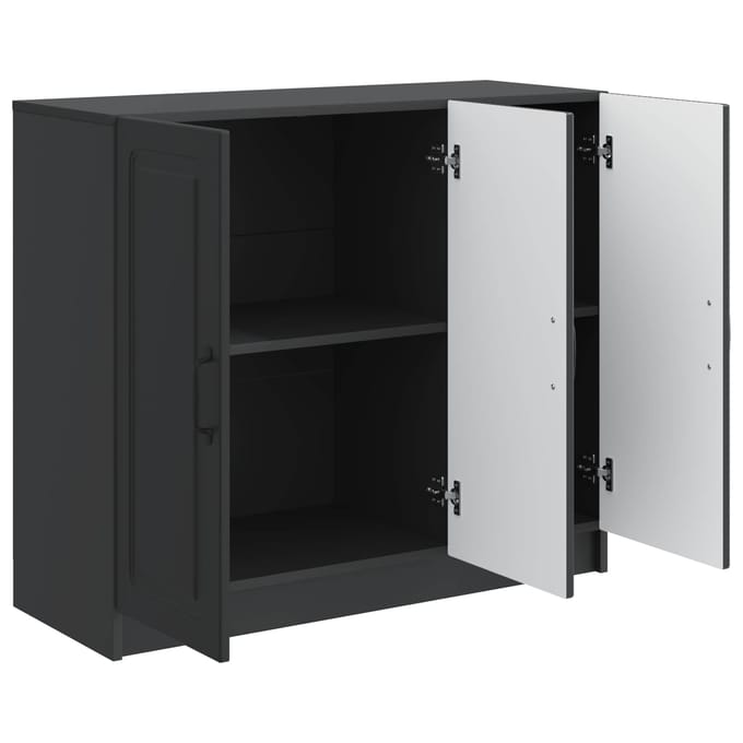 vidaXL - Dressoir - Zwart - 89 - x - 34,5 - x - 77 - cm - Bewerkt - hout